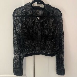 Maje Ceville Sequin-Embellished Lace Shirt- Size 1; New with Tags